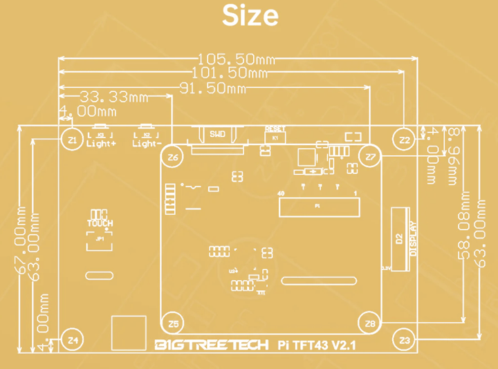 BIGTREETECH PI TFT43 V2.1 - 4.3 inch Touchscreen Display at Levendigs