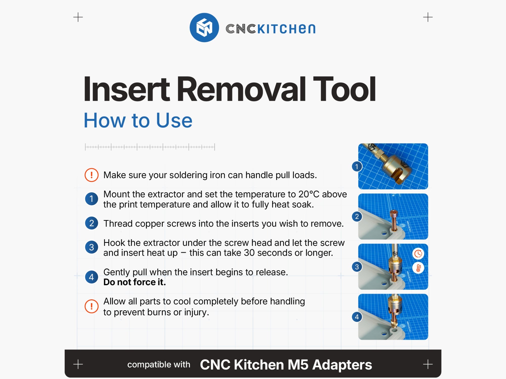 CNC Kitchen Insert Removal Tool V2 for M2, M2.5 & M3 from CNC Kitchen ...