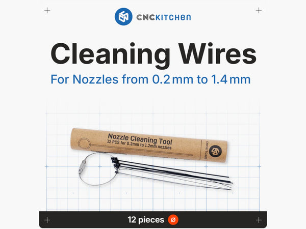 CNC Kitchen Nozzle Cleaning Wires Set - 12 pcs at Levendigs