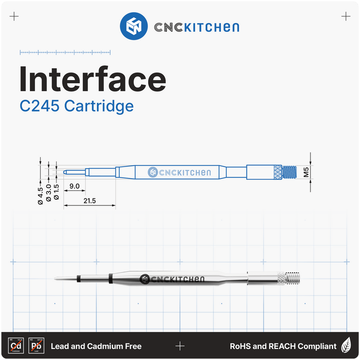 CNC Kitchen Soldering Tips with Adapter for Threaded Inserts - C245 at Levendigs