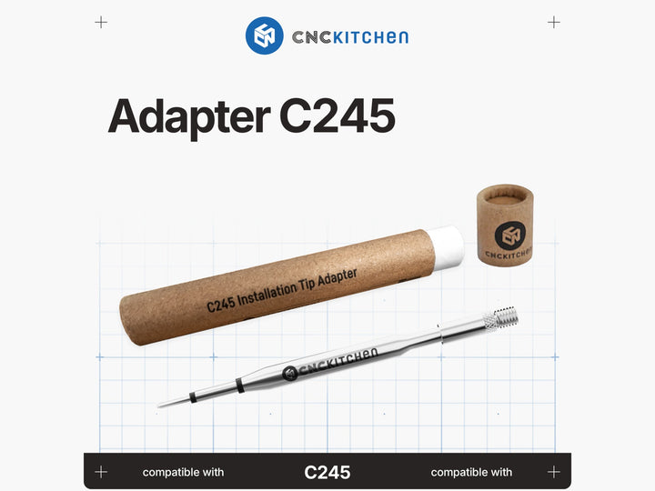 CNC Kitchen Soldering Tips with Adapter for Threaded Inserts - C245 at Levendigs