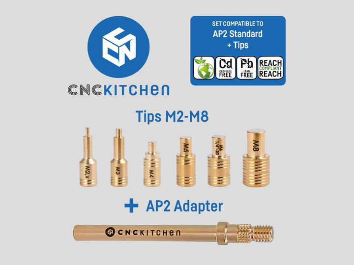 Soldering Tips with Adapter for Threaded Inserts - AP2 - CNC Kitchen at Levendigs