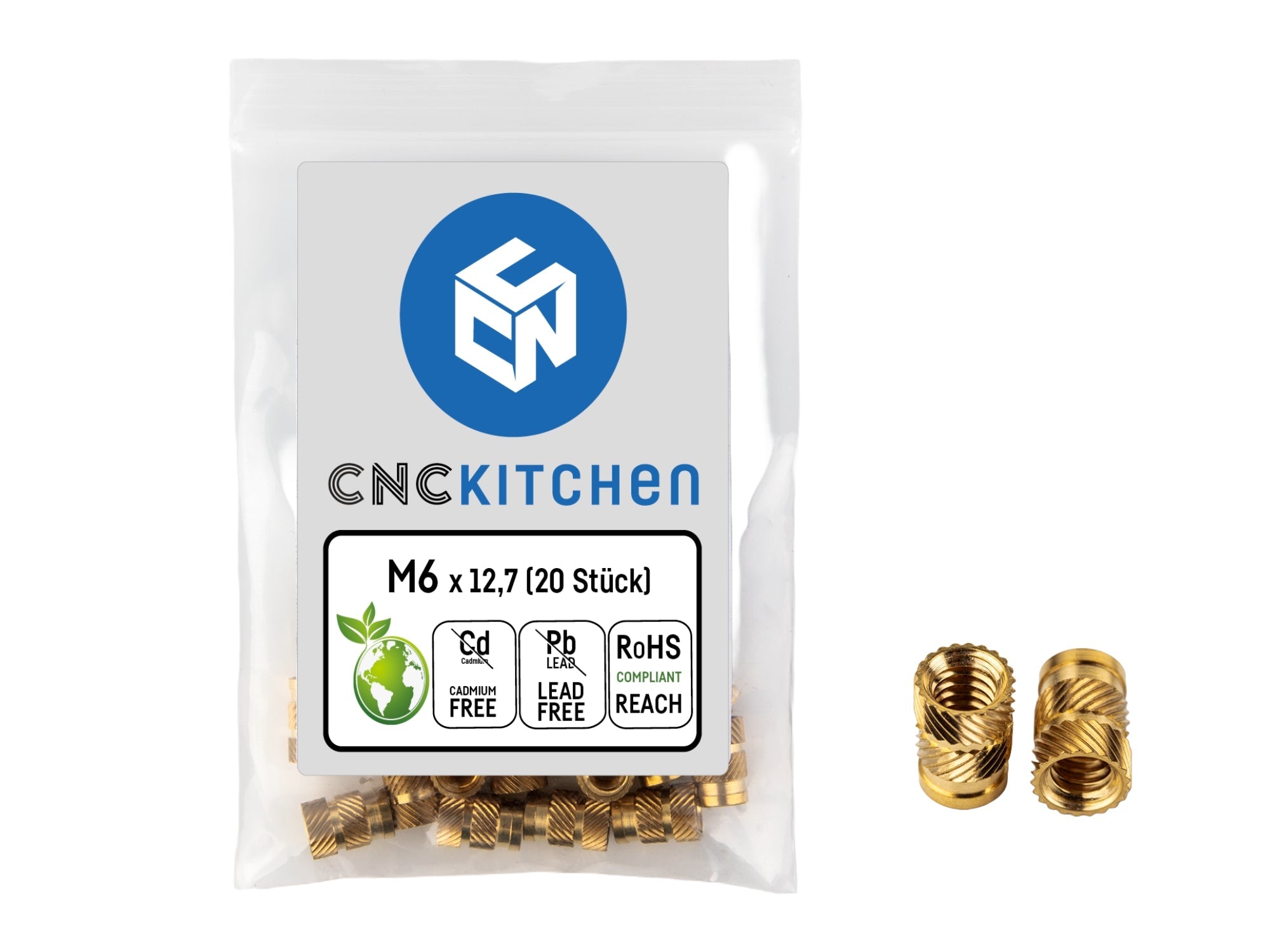CNC Kitchen Threaded Inserts M6 Standard - 20pcs from CNC Kitchen at ...