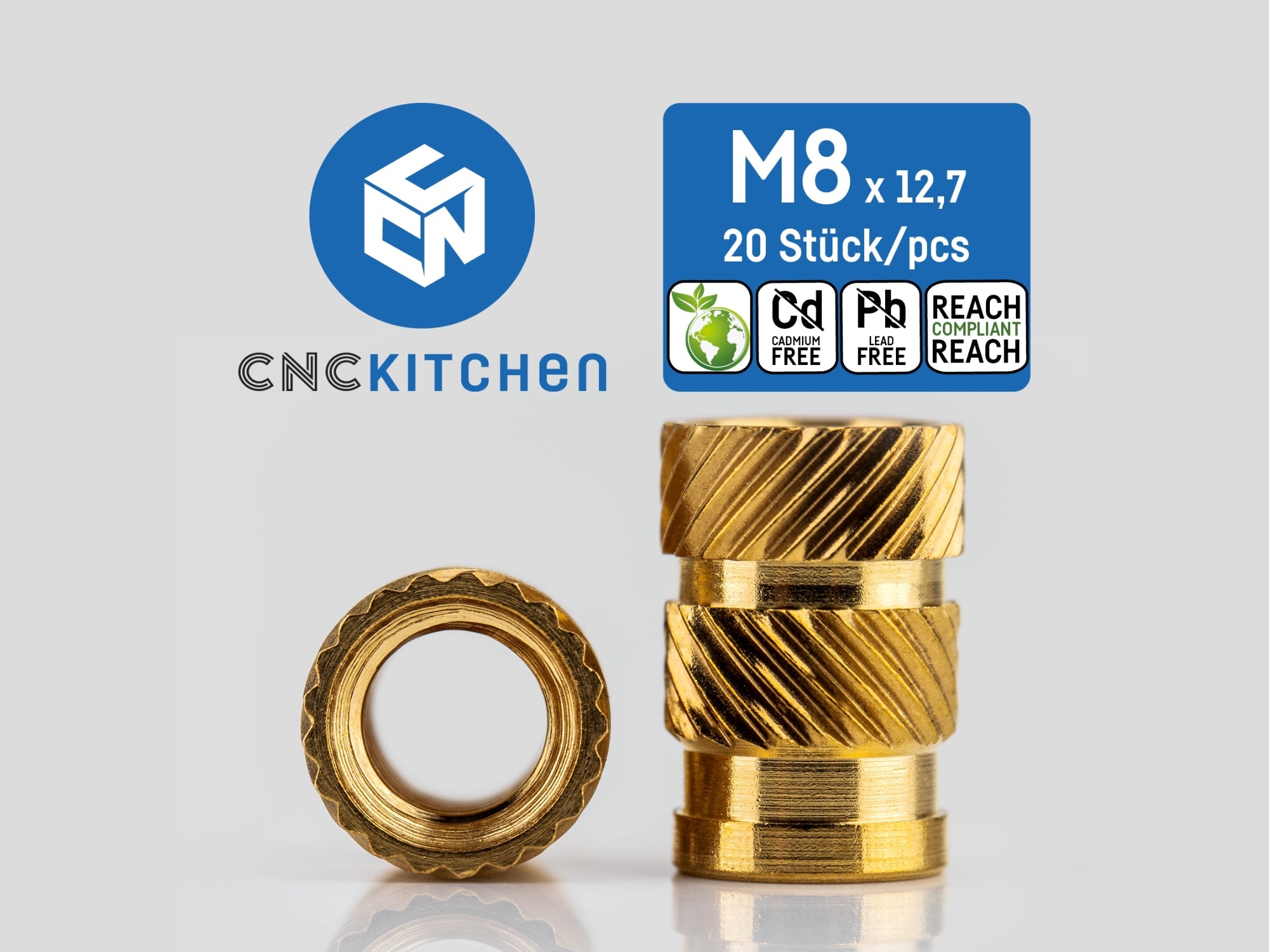 CNC Kitchen Threaded Inserts M8 Standard - 20pcs – Levendigs